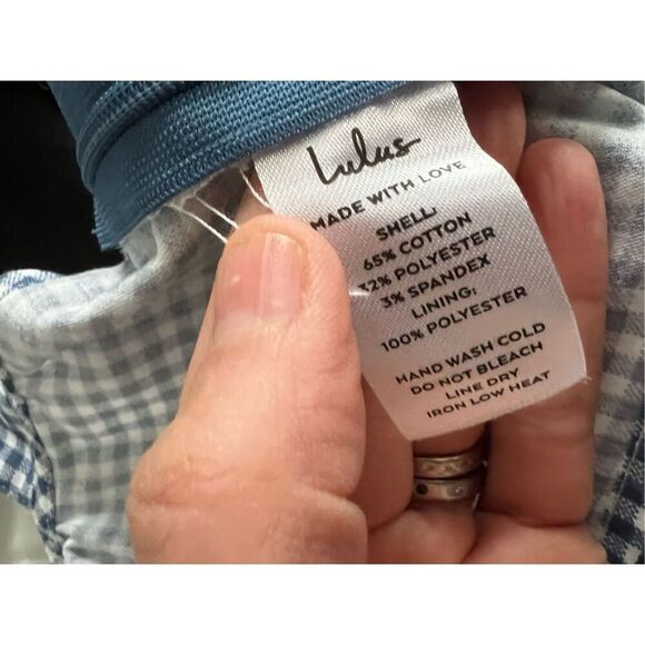 NWT Lulus blue and white gingham cropped tank top XS - Picture 4 of 4